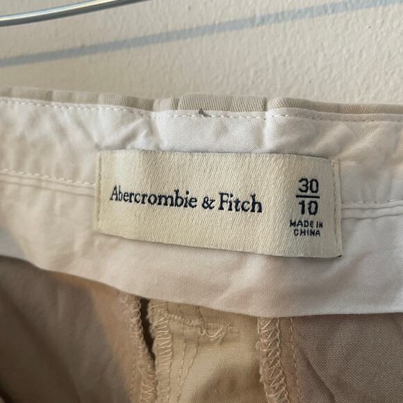 Abercrombie & Fitch Tailored Wide Leg Pleated Khaki Trousers Sz 10 Workwear - Picture 4 of 8